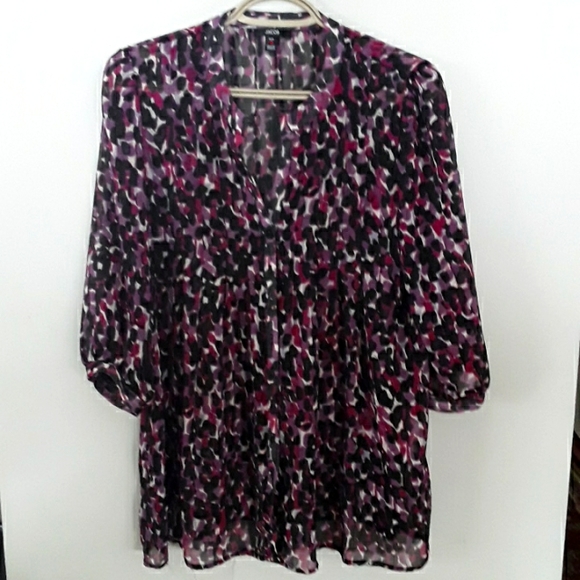 JACOB - Purple Print Blouse.  Size - P/S. - Picture 1 of 5